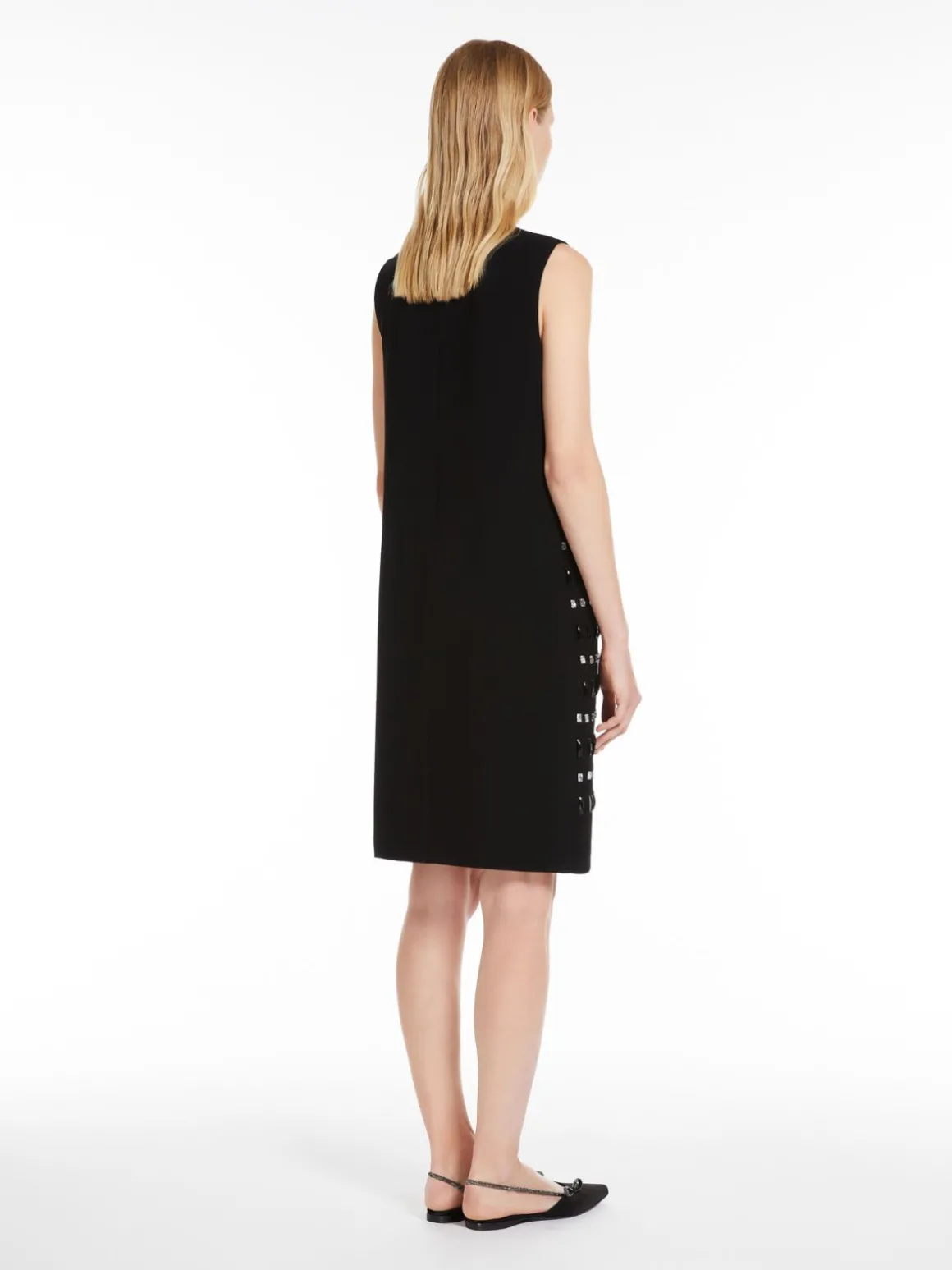 Abito boxy in cady ricamato