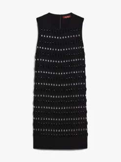 Abito boxy in cady ricamato