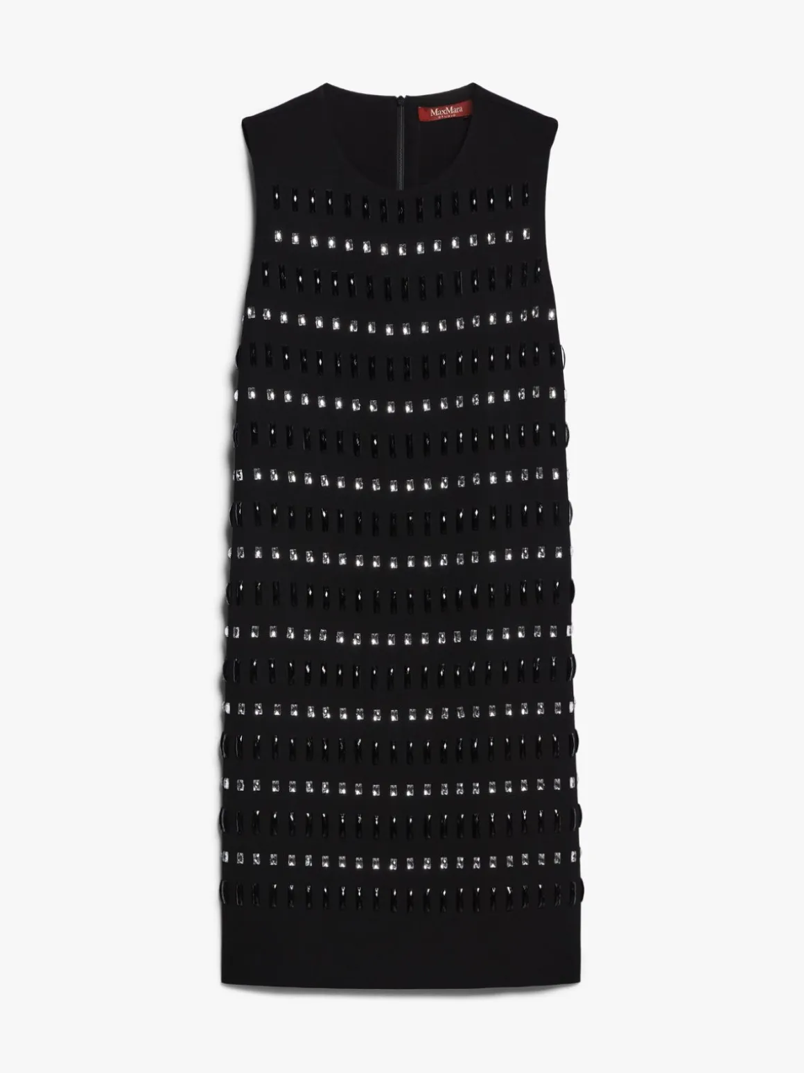 Abito boxy in cady ricamato