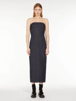 Abito bustier in denim