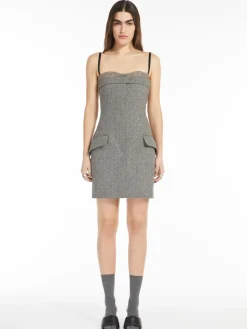 Abito bustier in tweed