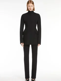 Abito corto in gabardina stretch - KLEPSYDRA CAPSULE