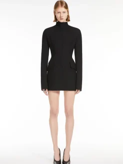 Abito corto in gabardina stretch - KLEPSYDRA CAPSULE