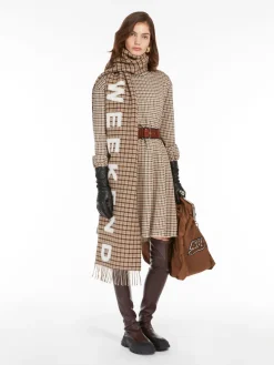 Abito fit and flare in jersey stampato