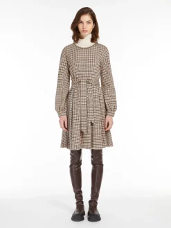 Abito fit and flare in jersey stampato