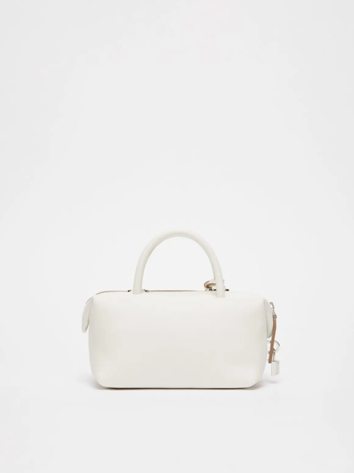 Bauletto piccolo in pelle con tasca suede