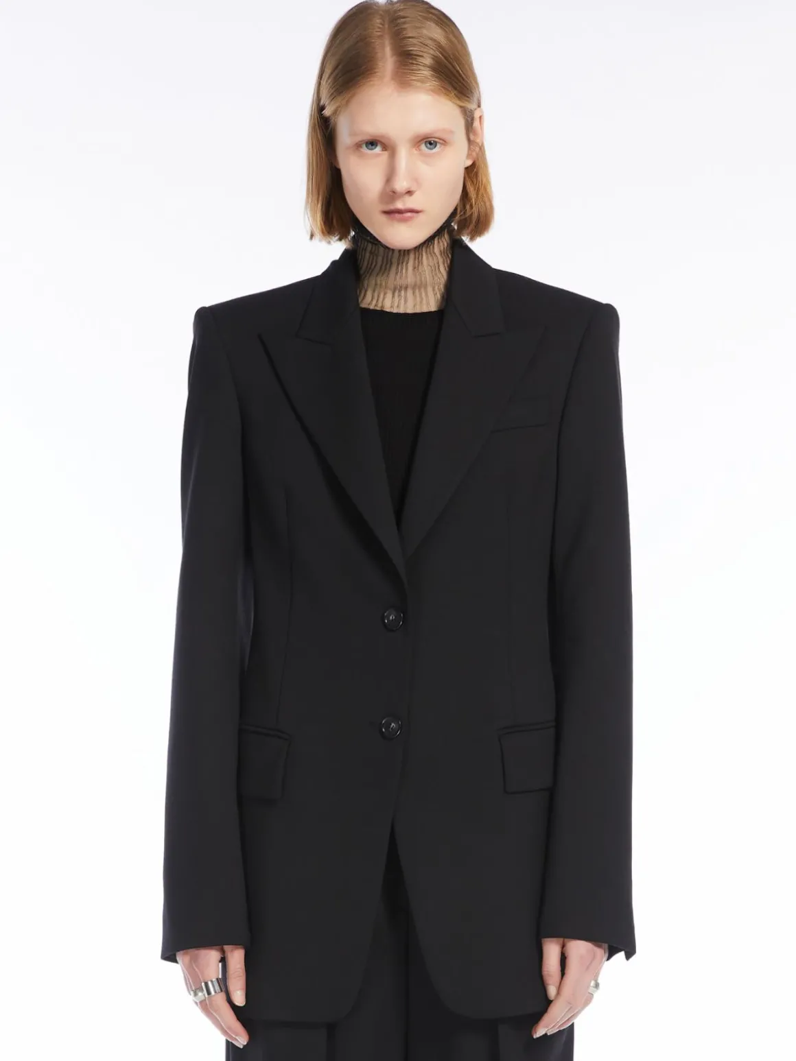 Blazer aderente in lana stretch