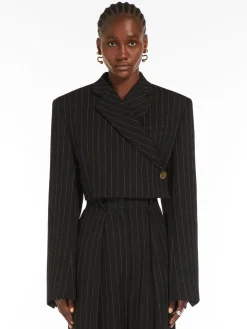 Blazer corto gessato