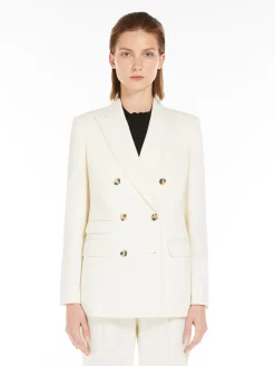 Blazer doppiopetto in granité di lana