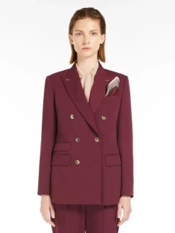 Blazer doppiopetto in granité di lana