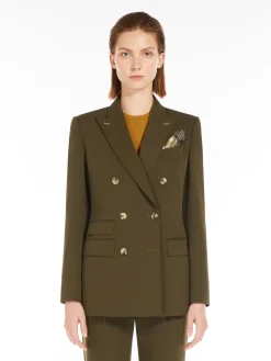 Blazer doppiopetto in granité di lana
