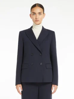 Blazer doppiopetto in jersey jacquard