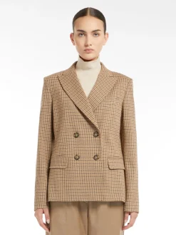 Blazer doppiopetto in jersey jacquard