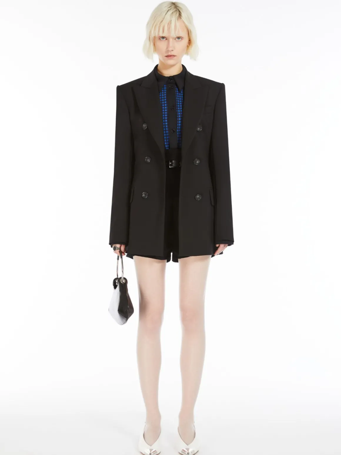 Blazer doppiopetto in lana stretch