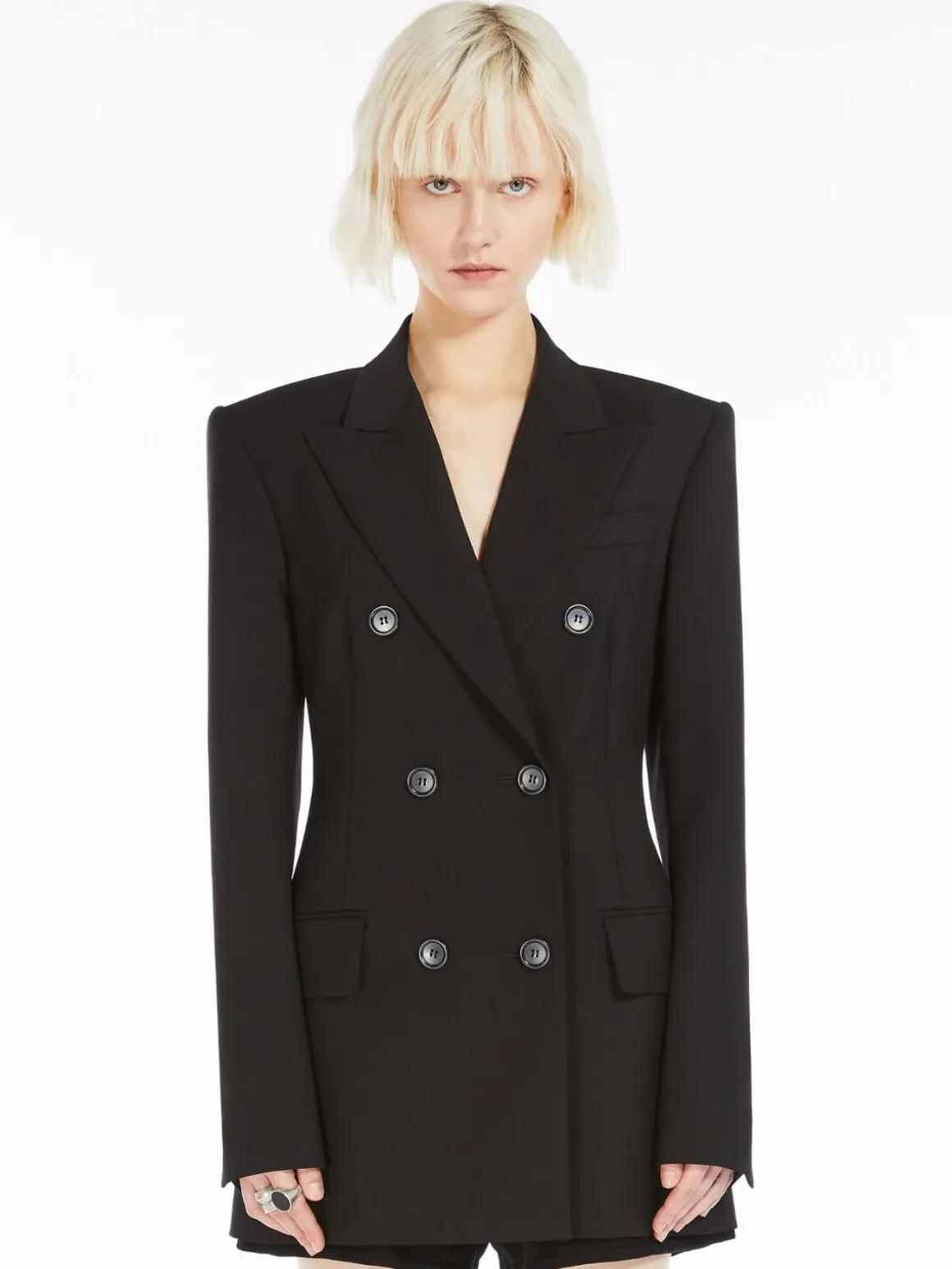 Blazer doppiopetto in lana stretch