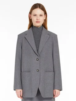 Blazer in jersey di flanella