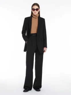 Blazer in lana crêpe