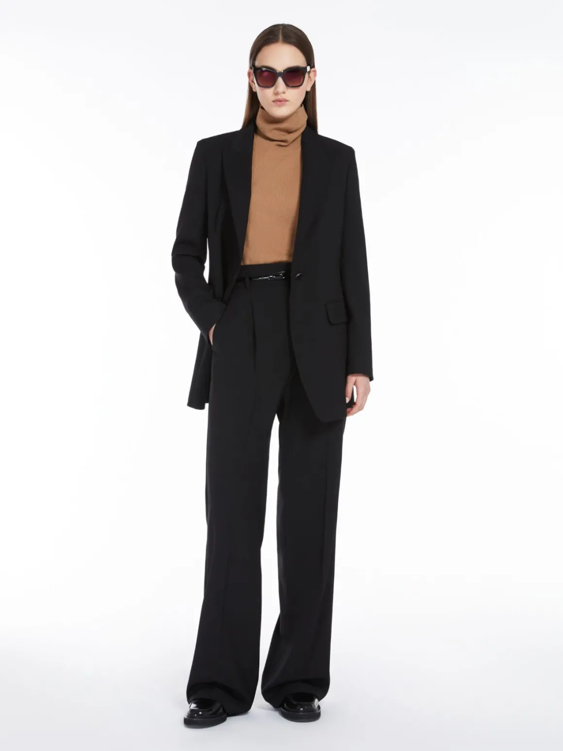 Blazer in lana crêpe