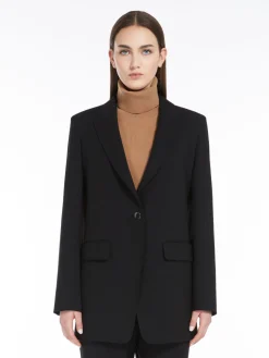 Blazer in lana crêpe
