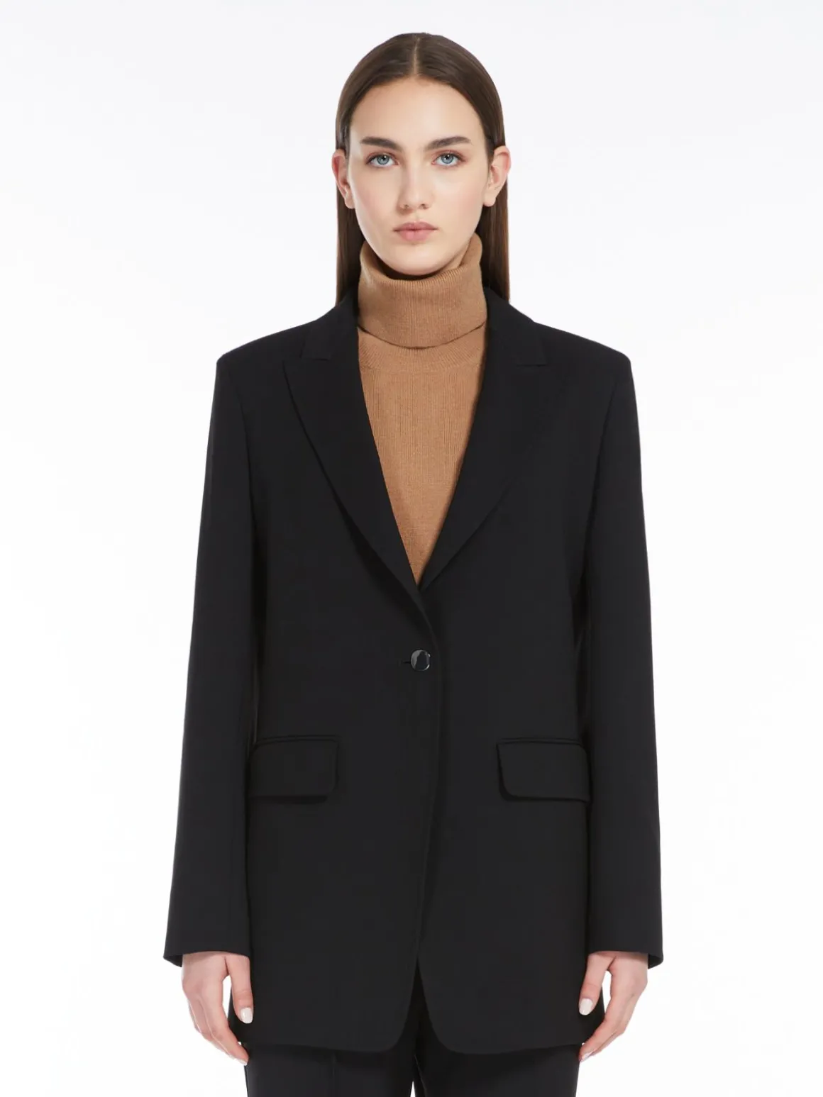 Blazer in lana crêpe