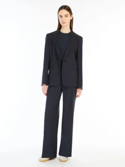 Blazer in lana natural stretch