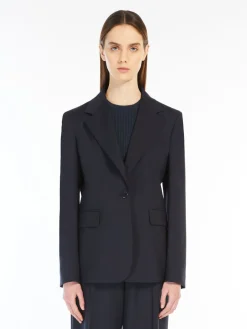 Blazer in lana natural stretch