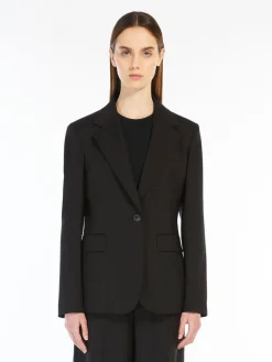 Blazer in lana natural stretch