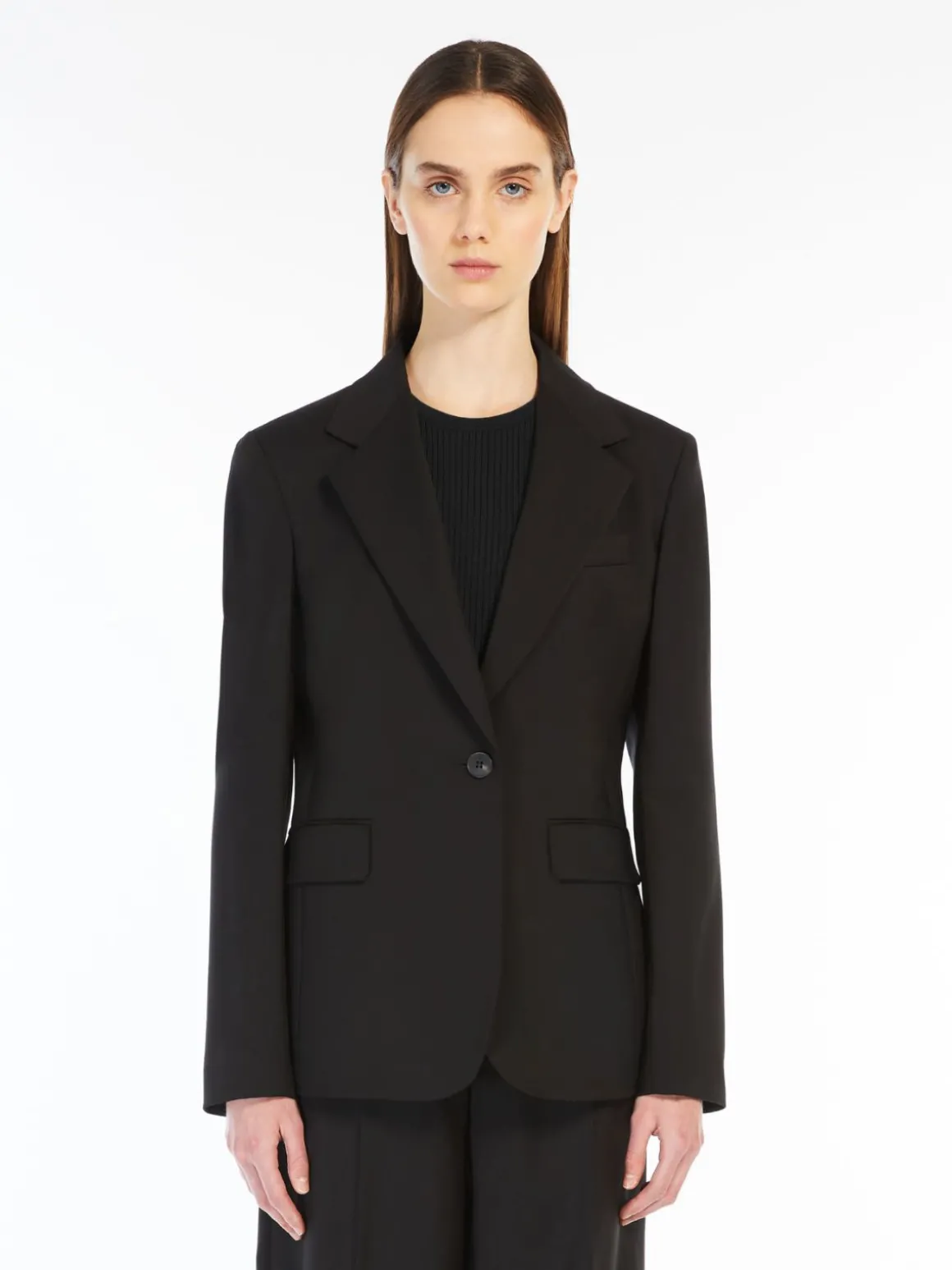 Blazer in lana natural stretch