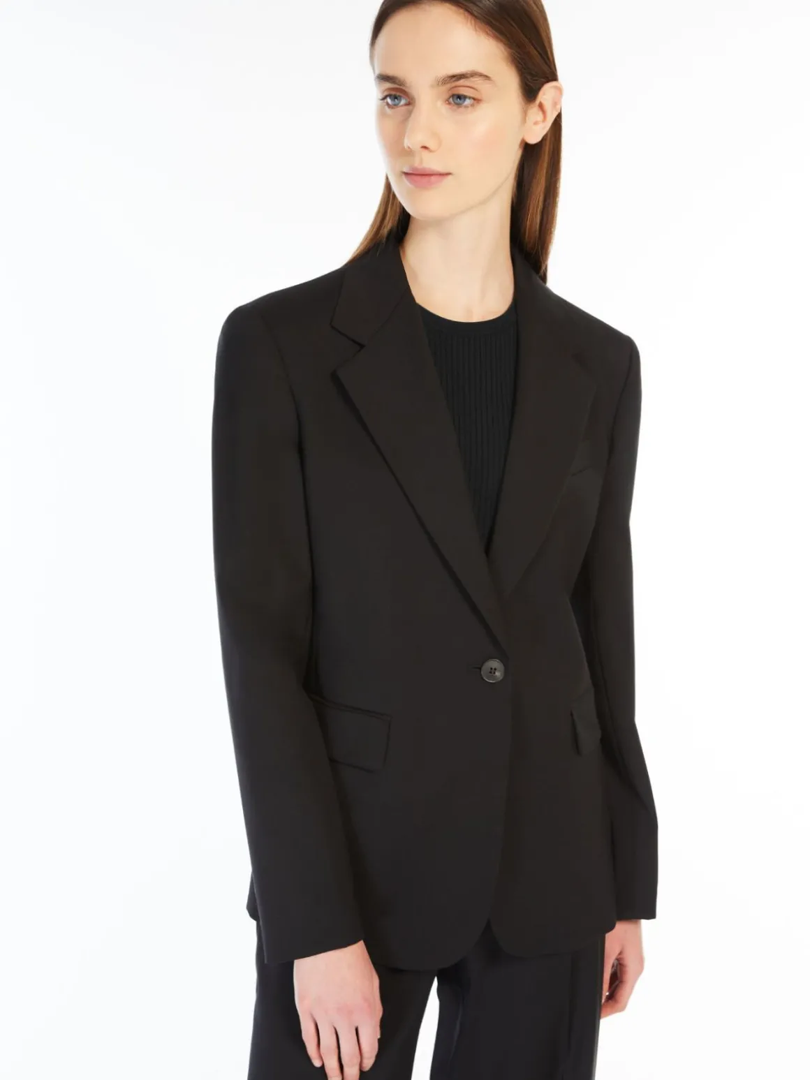 Blazer in lana natural stretch