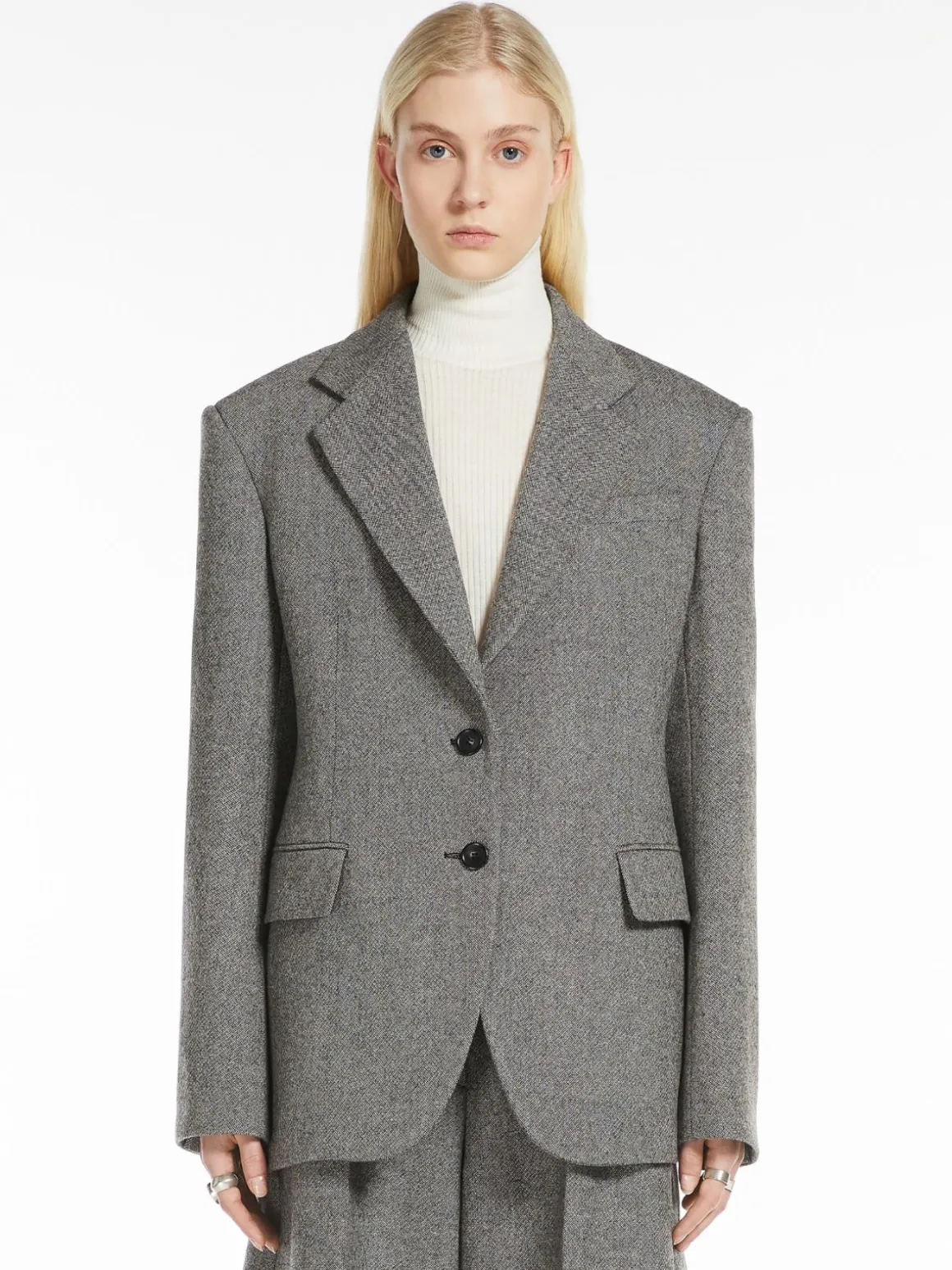 Blazer monopetto in tweed