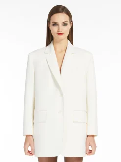 Blazer over in crêpe di lana