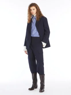 Blazer over in gabardina mista lana