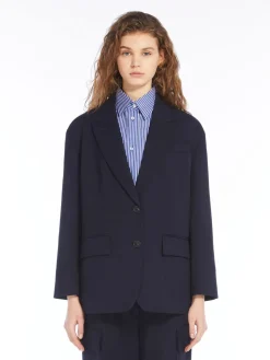 Blazer over in gabardina mista lana