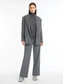Blazer over in gabardina mista lana