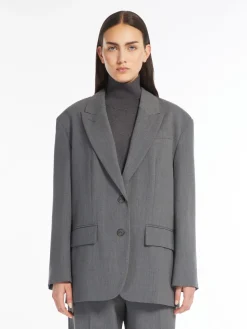 Blazer over in gabardina mista lana