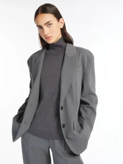 Blazer over in gabardina mista lana