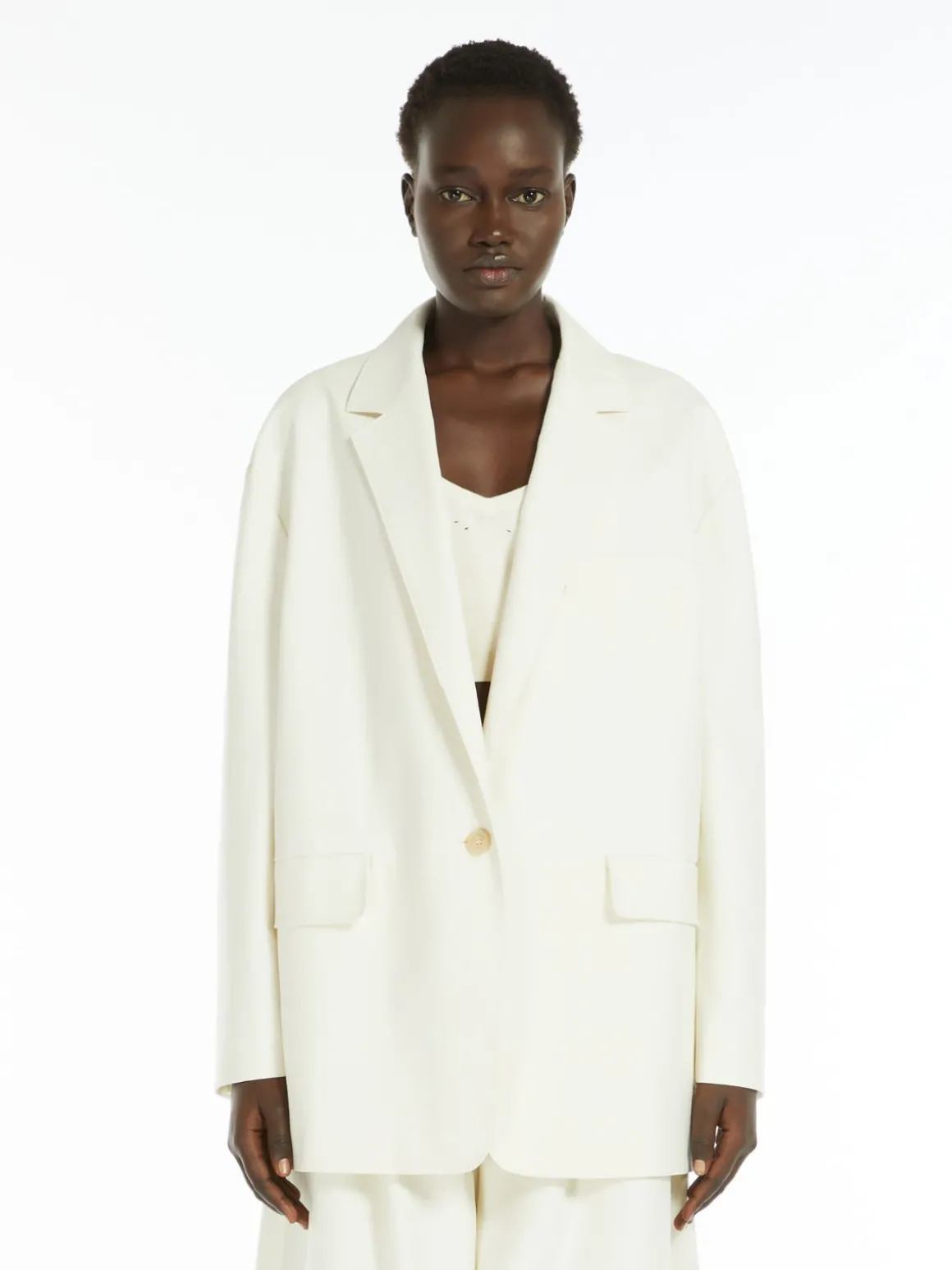 Blazer over in tela di cotone