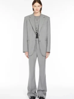 Blazer oversize in lana stretch