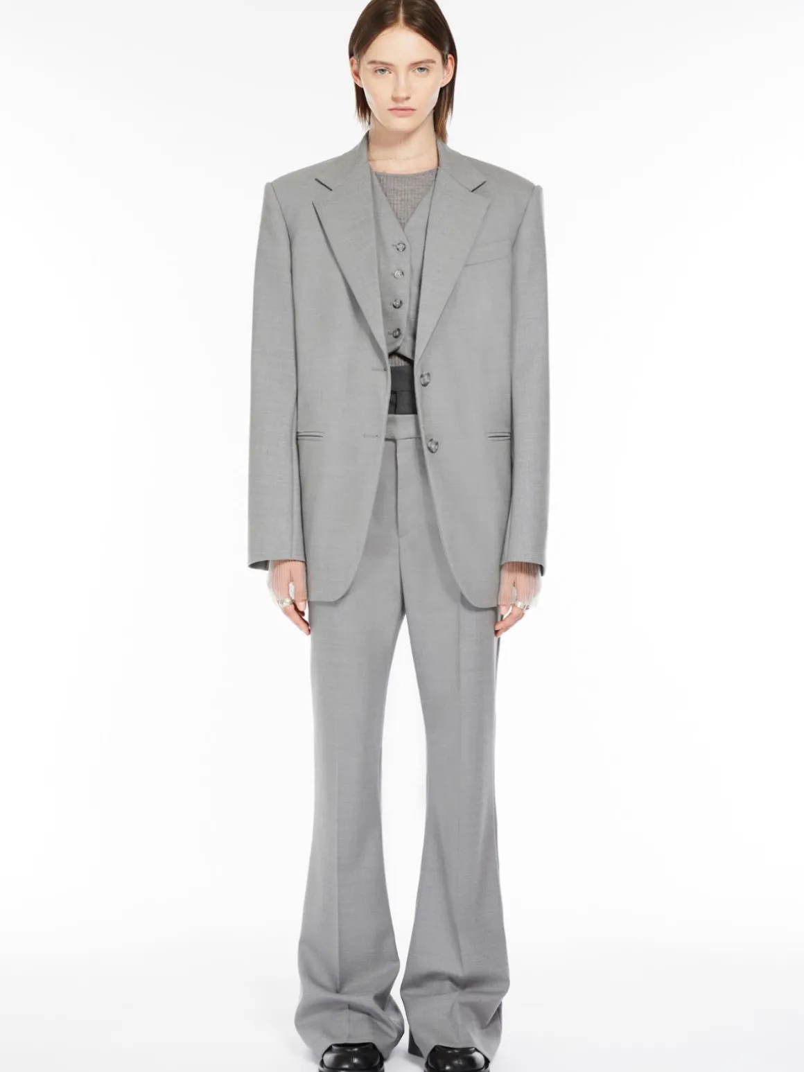 Blazer oversize in lana stretch
