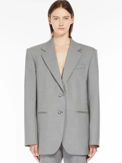 Blazer oversize in lana stretch