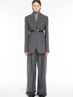 Blazer sartoriale in flanella stretch