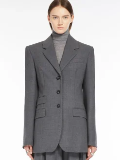 Blazer sartoriale in flanella stretch
