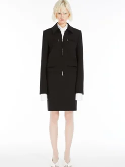 Blouson sartoriale in lana stretch