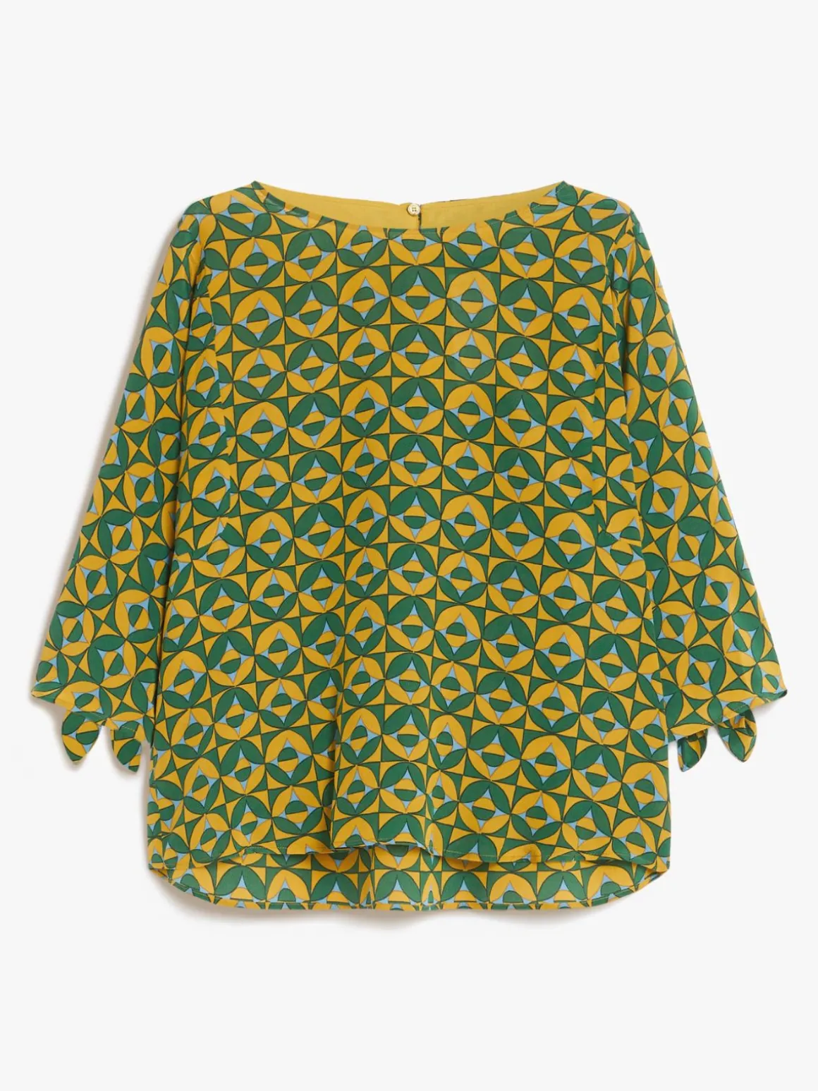 Blusa in crêpe de Chine stampato