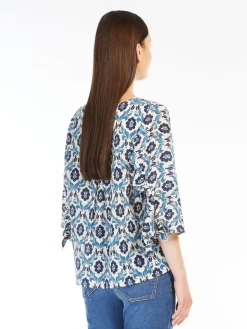 Blusa in crêpe de Chine stampato