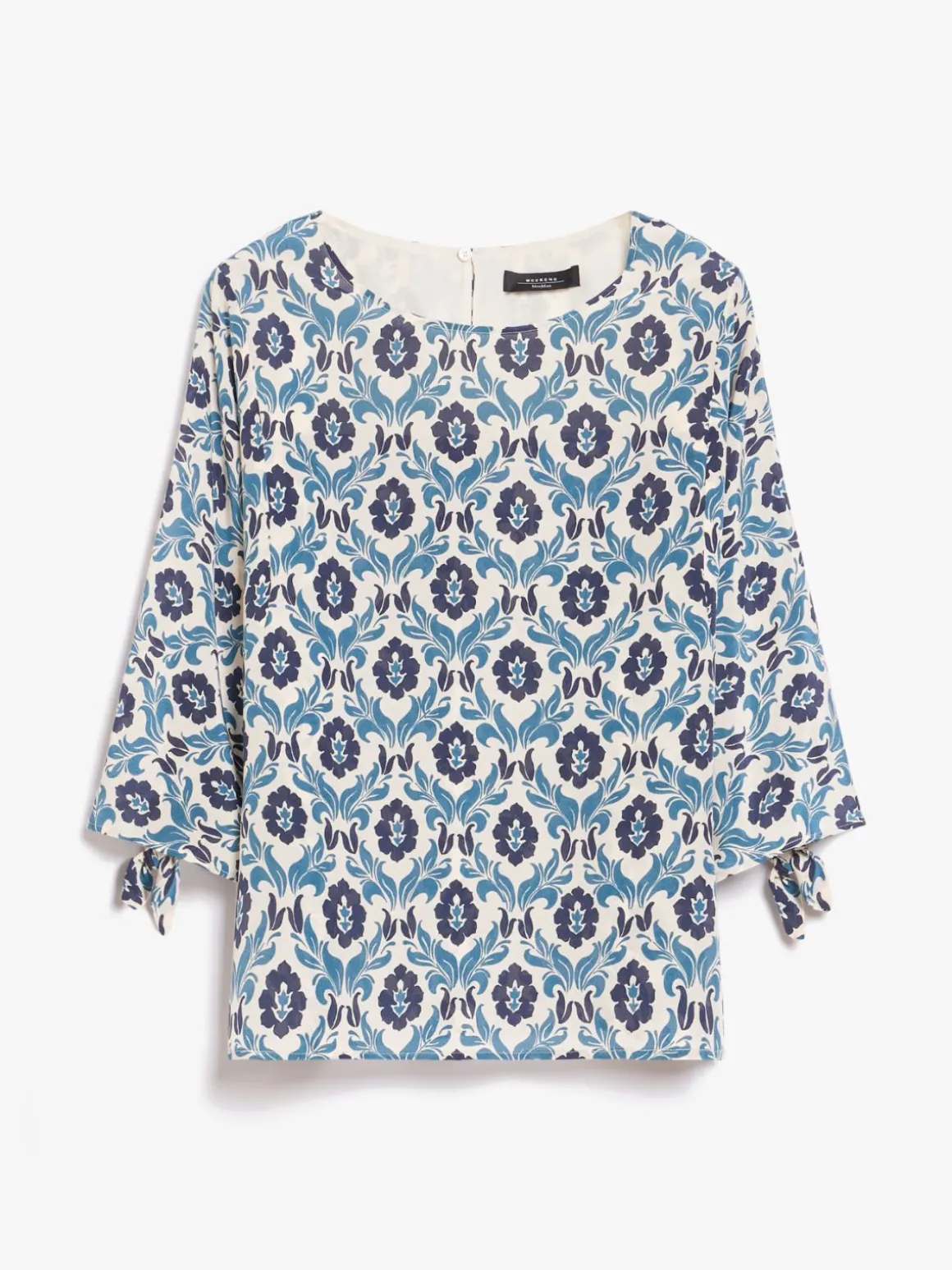 Blusa in crêpe de Chine stampato
