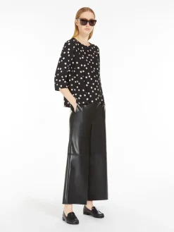Blusa in crêpe de Chine stampato