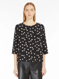 Blusa in crêpe de Chine stampato