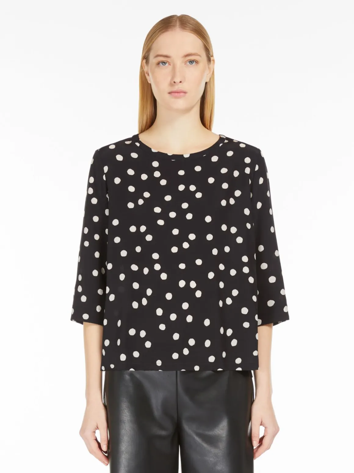 Blusa in crêpe de Chine stampato