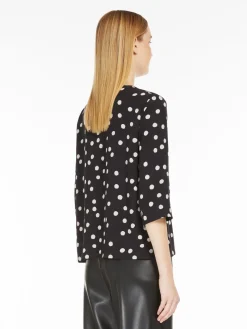 Blusa in crêpe de Chine stampato